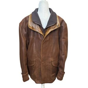 Overland Brown Leather Jacket size 44
